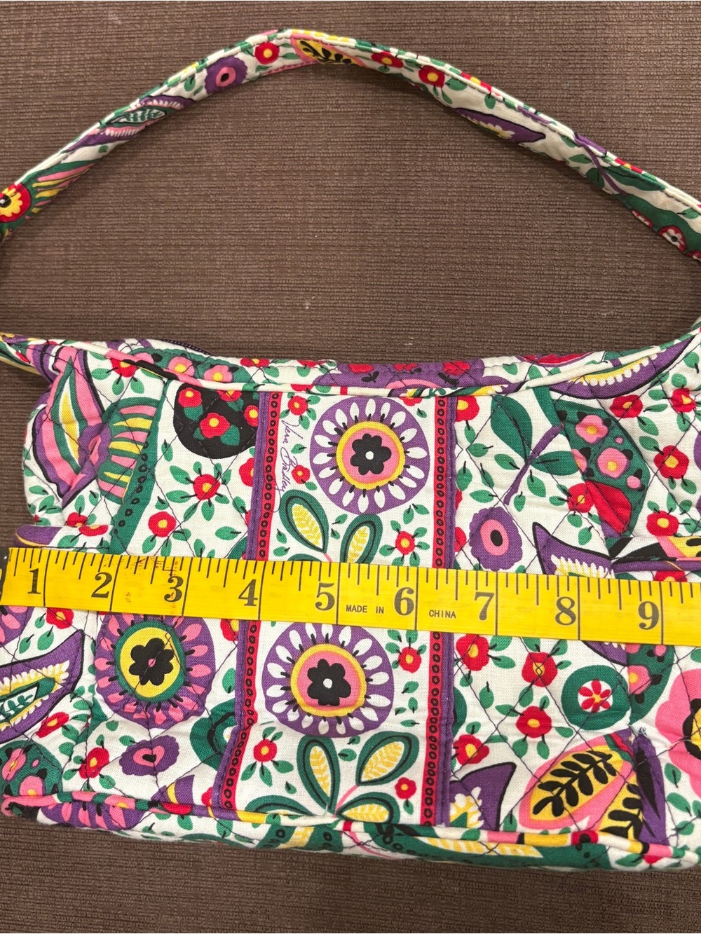 Vera Bradley Quilted Viva La Vera Mini Floral Paisley Colourful Shoulder Bag - Picture 6 of 7